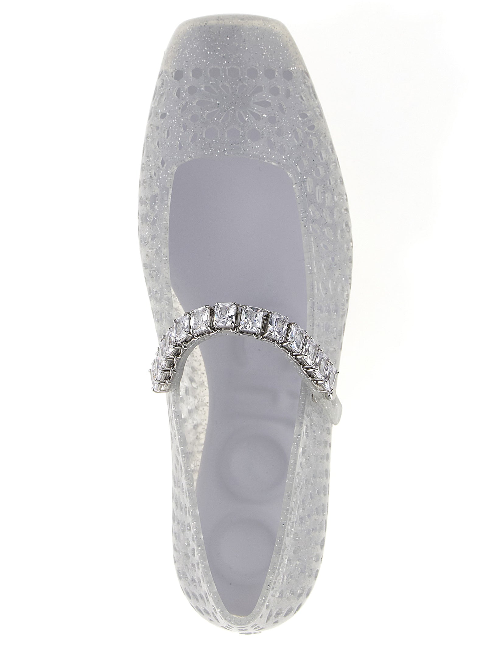 Jimmy Choo Jelly Ballet Flats — Silver Flat Shoes