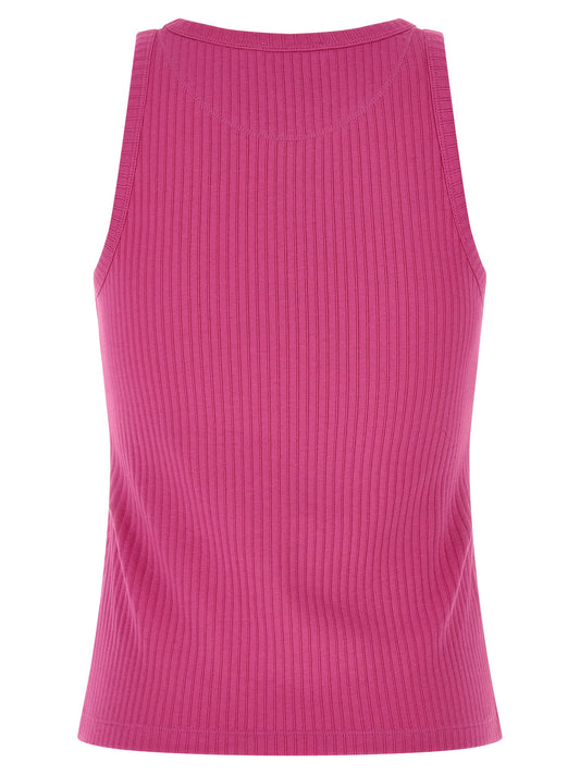 Marni Fuchsia Logo Patch Tank Top — Women's Topwear