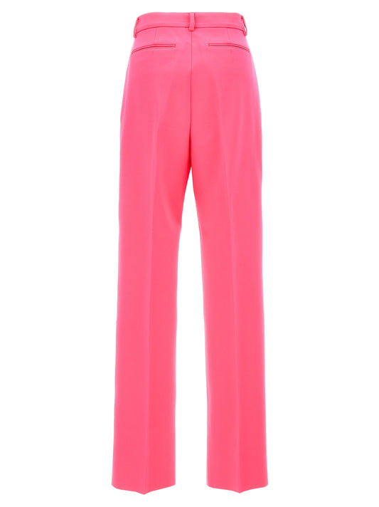 Sportmax Tibet Trousers — Fuchsia Wool Wide-Leg