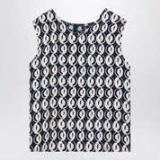 MAX MARA TIMELESS Reversible blue sleeveless top in silk twill