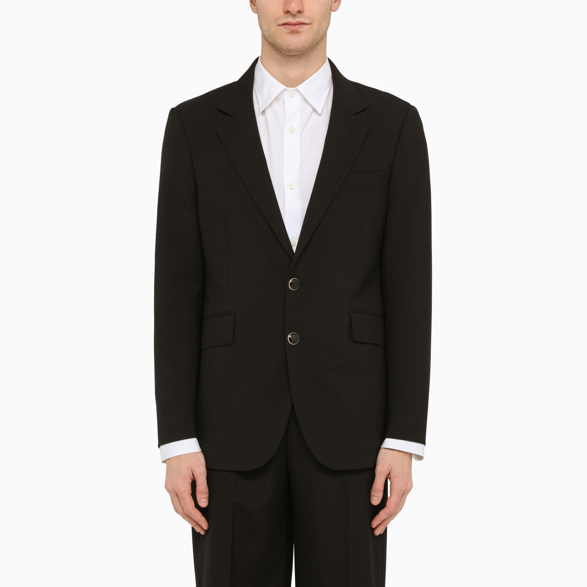 PT Torino Black single-breasted jacket in wool blend