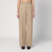TheLatest Wide sand-coloured Axel trousers in cotton