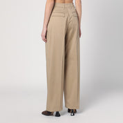 TheLatest Wide sand-coloured Axel trousers in cotton