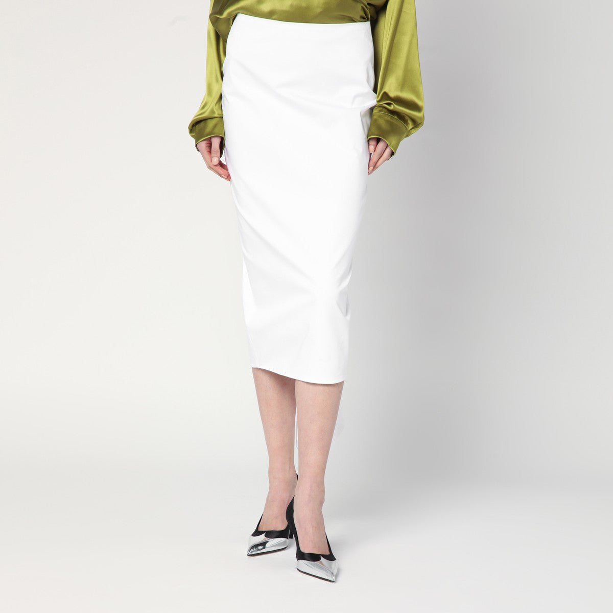 TheLatest White cotton midi skirt