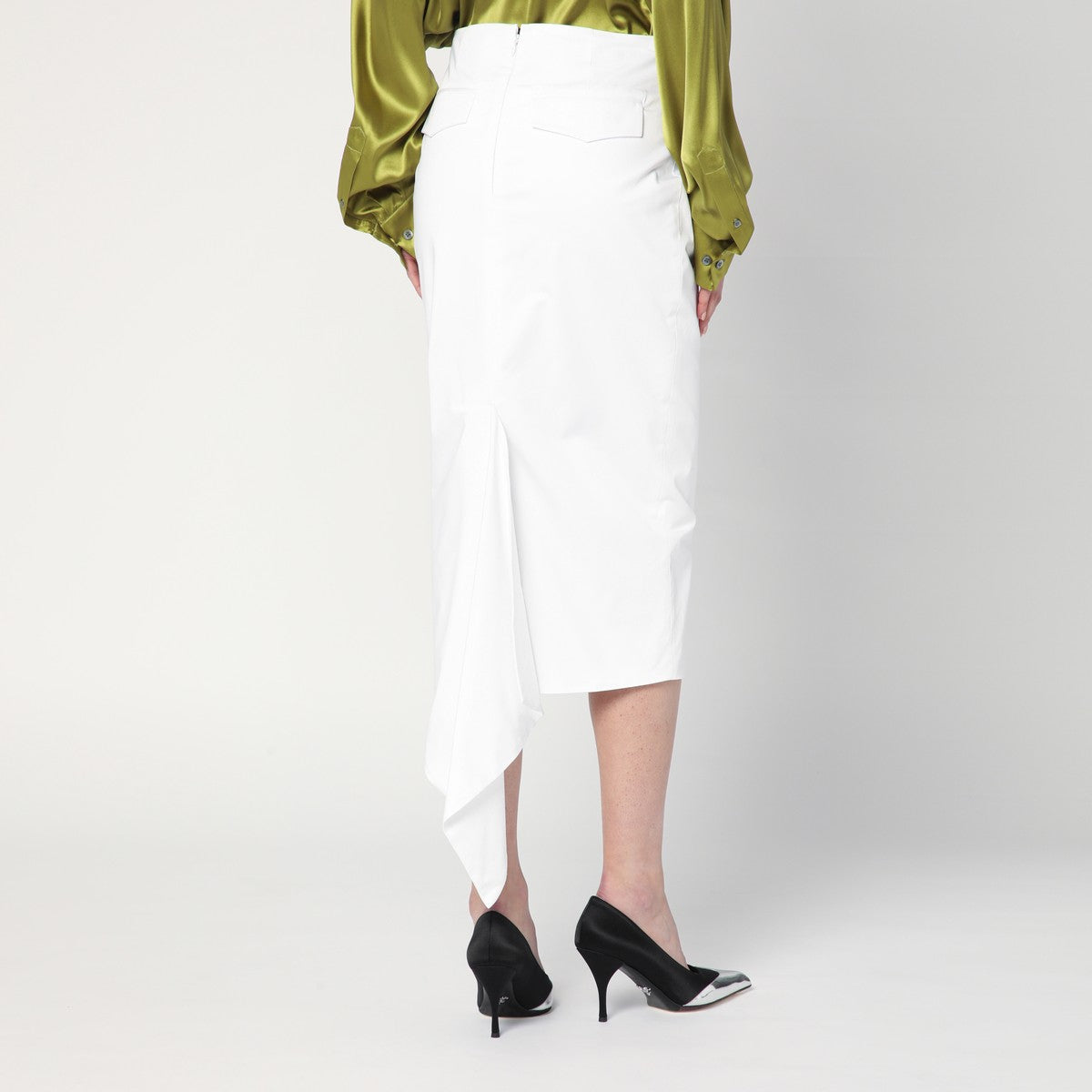TheLatest White cotton midi skirt