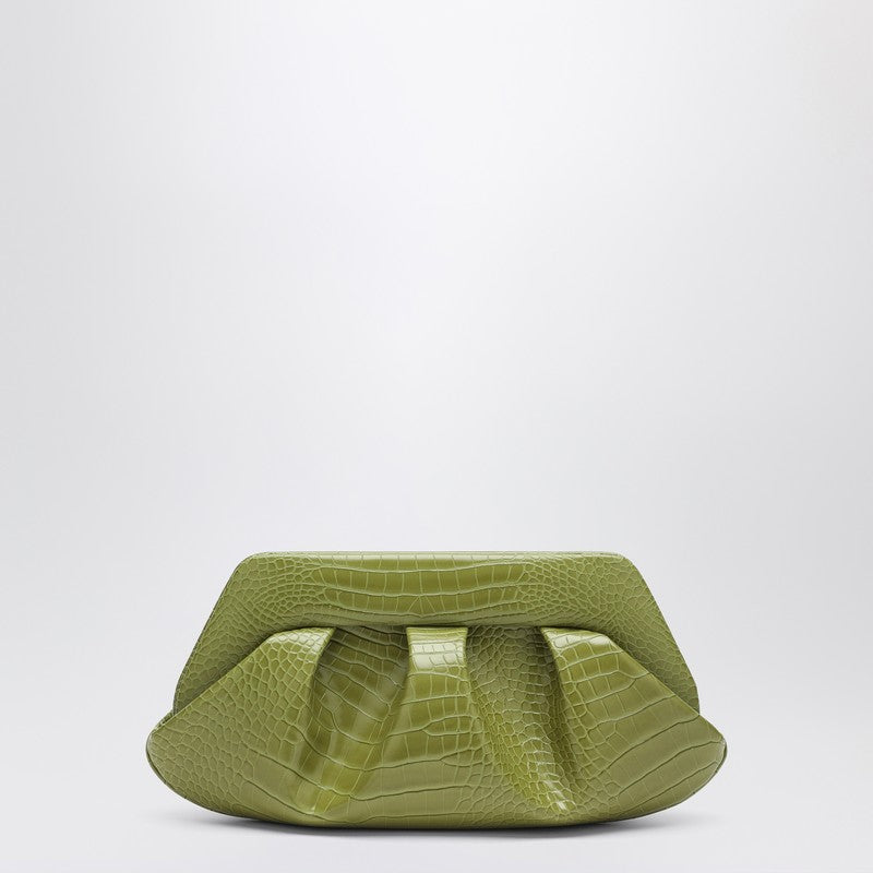 Pochette THEMOIRè Emera en effet crocodile kiwi