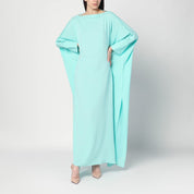 Taller Marmo Aqua Blue Mila Dress — Viscose Crêpe Cady