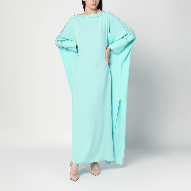 Taller Marmo Aqua Blue Mila Dress — Viscose Crêpe Cady
