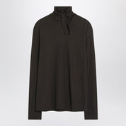 Lemaire Brown turtleneck with integrated scarf
