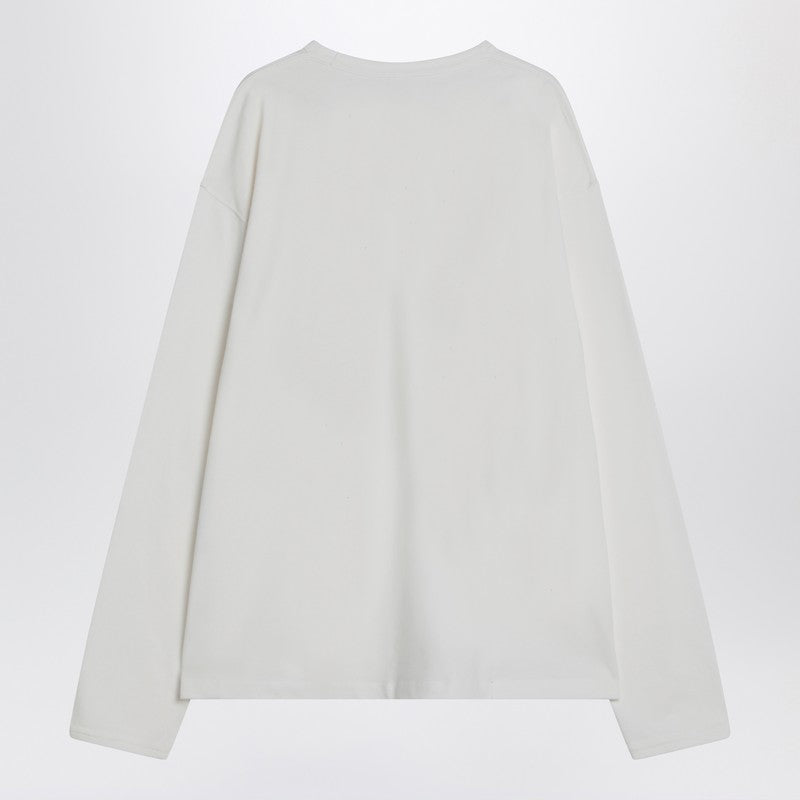Lemaire White cotton-linen jumper