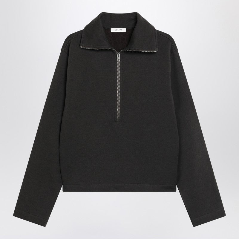 Lemaire Brown wool-blend zip sweater
