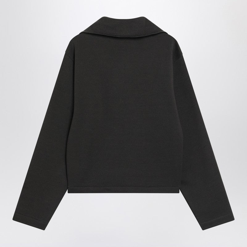 Lemaire Brown wool-blend zip sweater