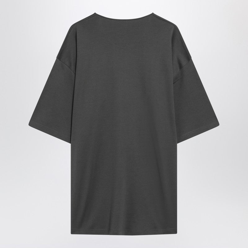 LEMAIRE Charcoal grey cotton and silk T-shirt