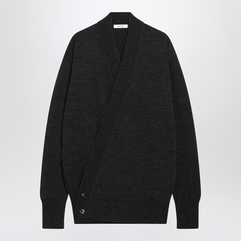 LEMAIRE Brown alpaca wrap cardigan