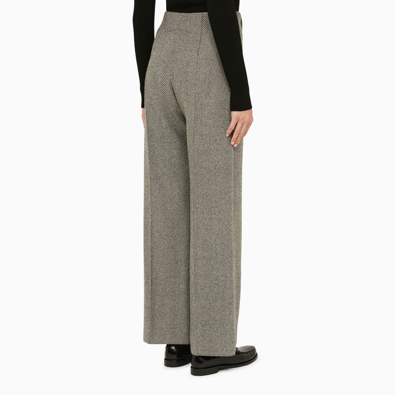 Patou Grey herringbone regular trousers in virgin wool