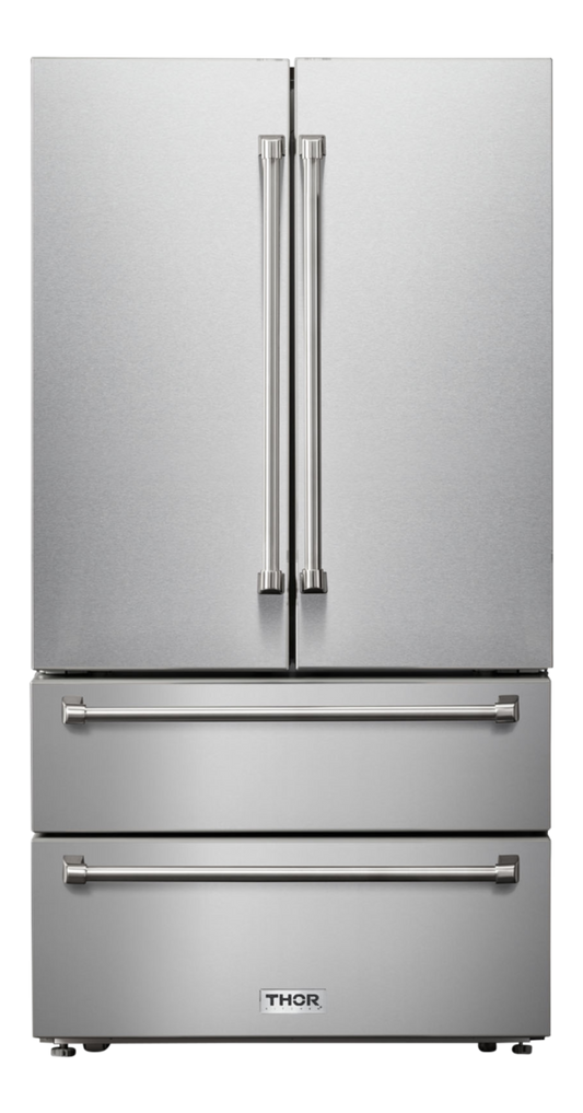 Thor Kitchen 36 Inch Professional French Door Refrigerator with Freezer Drawers - TRF3602