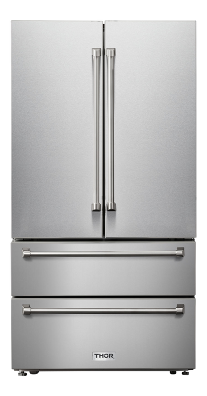 Thor Kitchen 36 Inch Professional French Door Refrigerator with Freezer Drawers - TRF3602