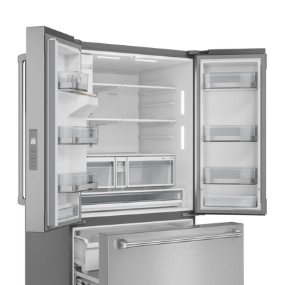 Thor Kitchen 36 Inch Professional French Door Refrigerator with Ice and Water Dispenser – Model - TRF3628FFD