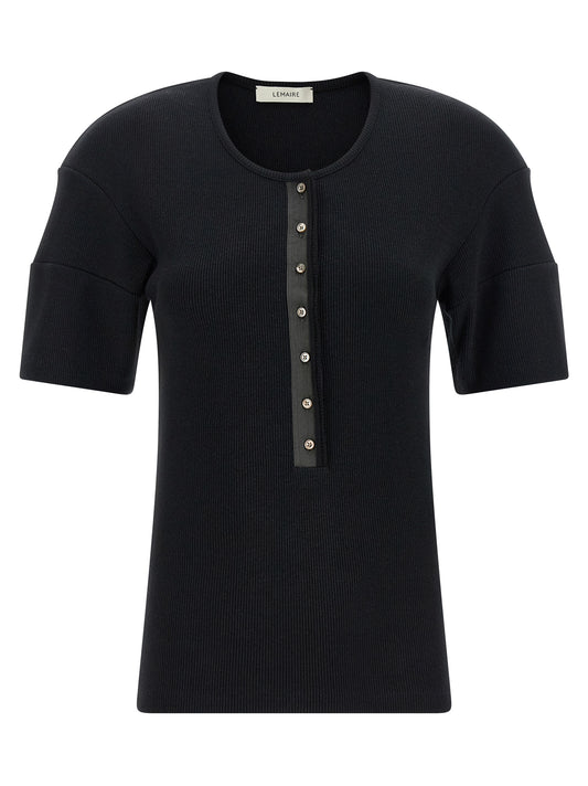 Lemaire Henley Sweater — Black Knitwear for Women