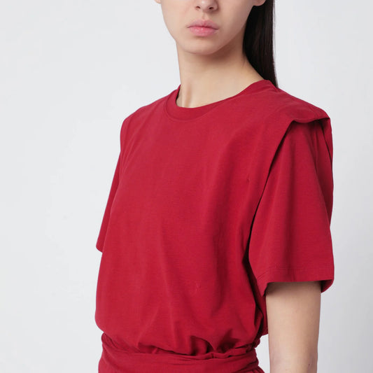 ISABEL MARANT Cherry-coloured Zelitos cotton T-shirt