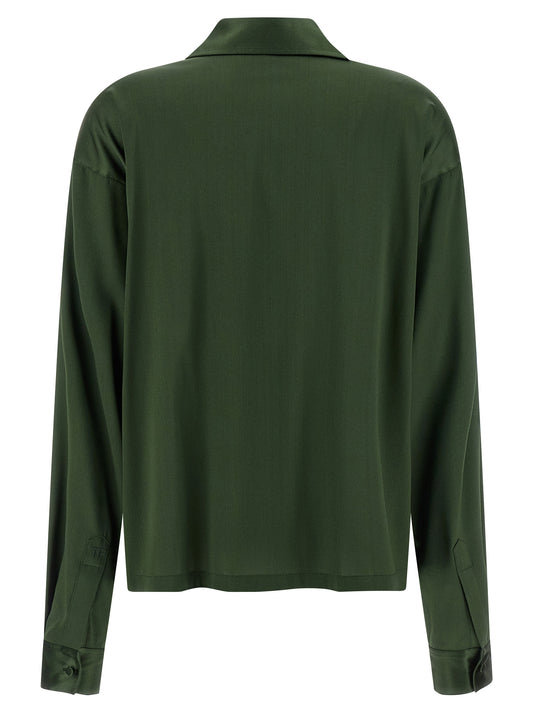 Tom Ford Silk Polo Shirt — Green Relaxed Fit (Women)