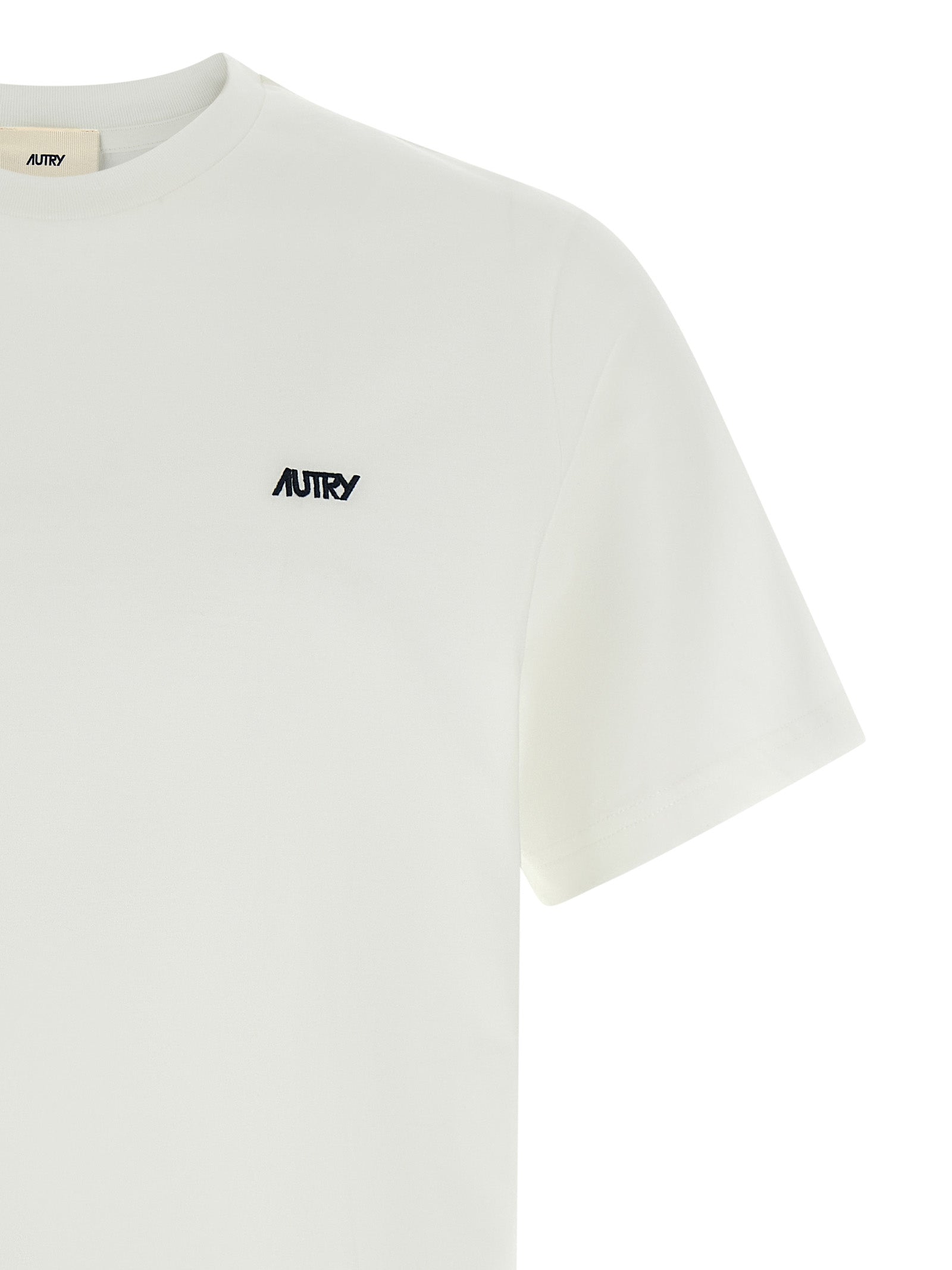 Autry Logo Embroidery T-Shirt for Men — White Topwear