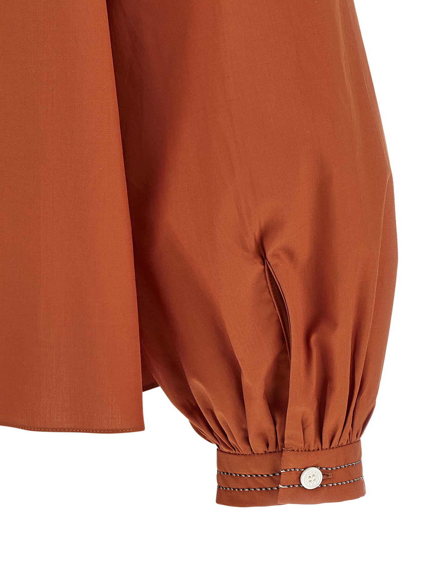 Marni Boat Neck Blouse — Orange Cotton Poplin