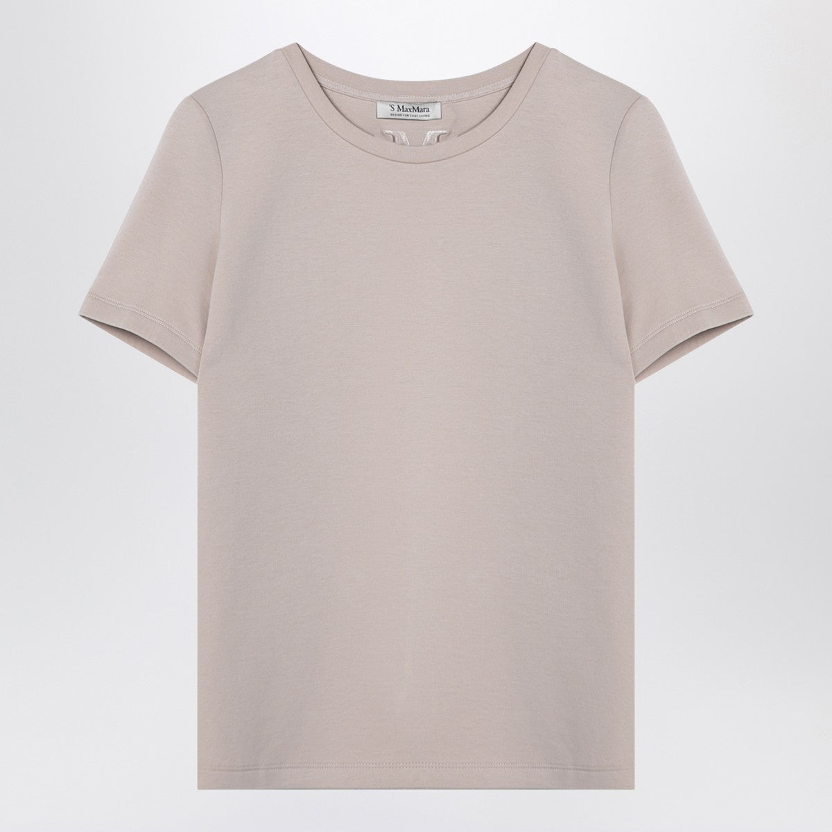 S Max Mara T-shirt en coton mélangé écru