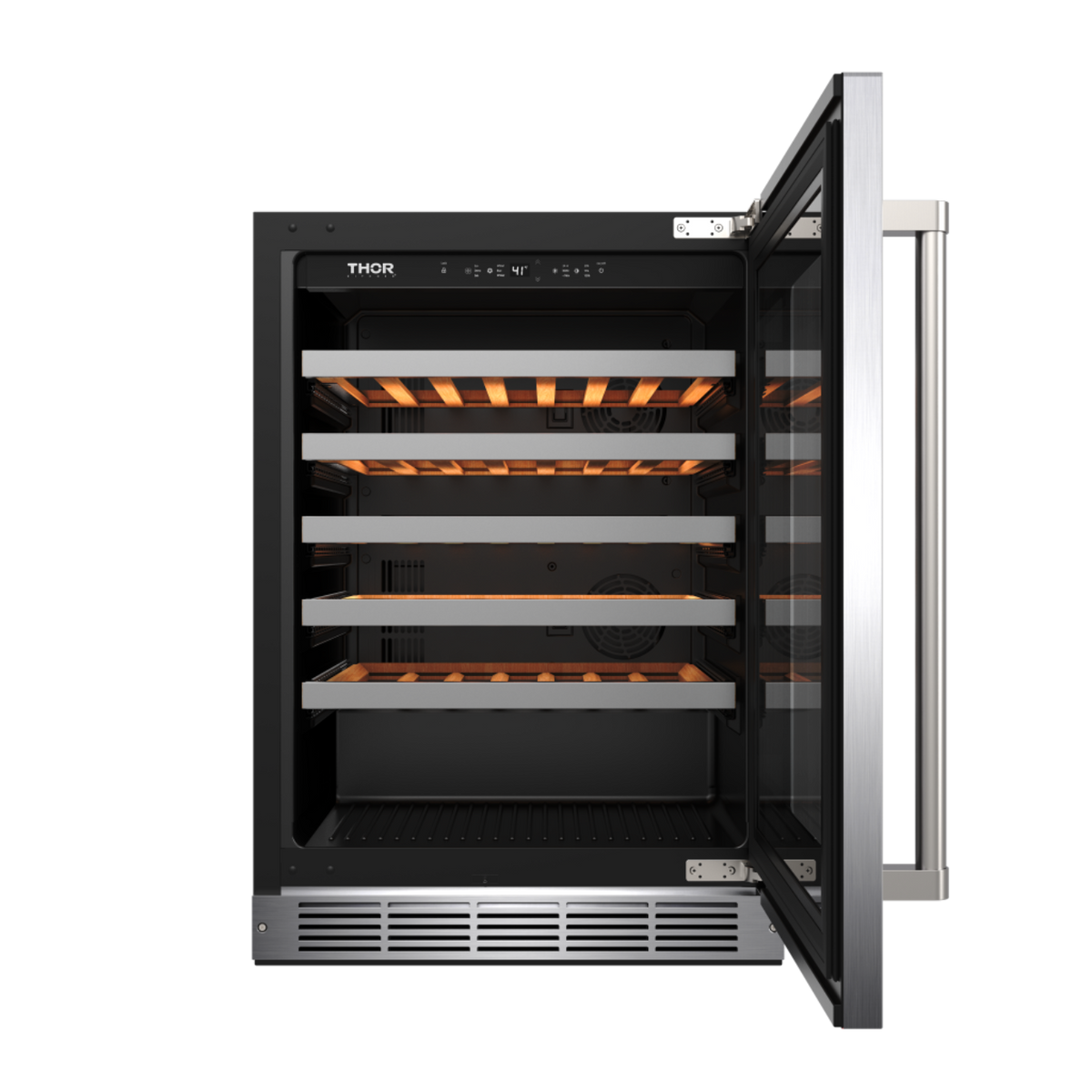 Thor Kitchen 24-Inch Single Zone Wine Cooler, 46 Wine Bottle Capacity – TWC24US