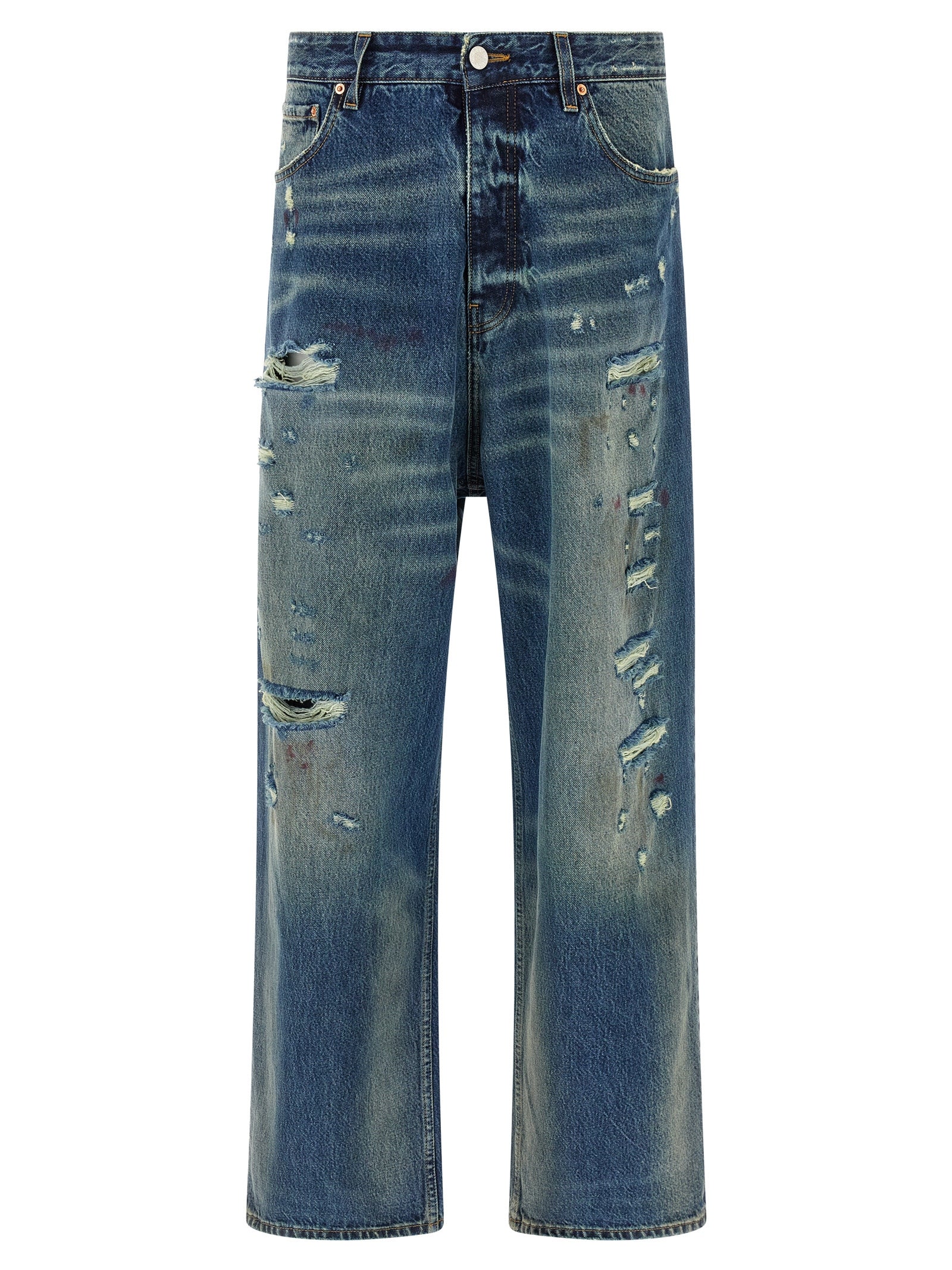 Vetements Blue Distressed Baggy Jeans