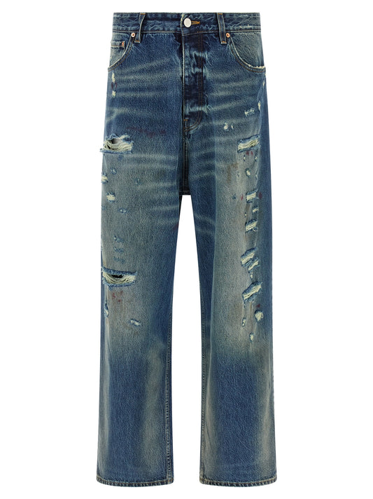 Vetements Blue Distressed Baggy Jeans for Men — €??