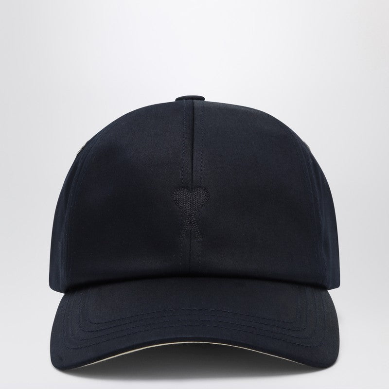 Ami Paris Ami De Coeur navy blue cotton baseball cap