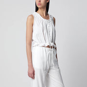 Dunst White perforated cotton tank top