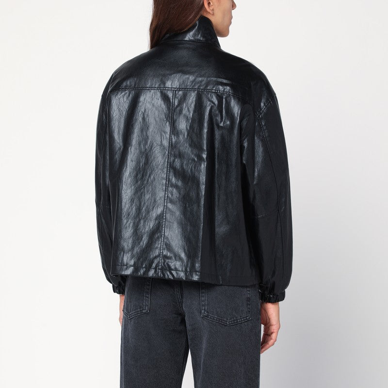 Dunst Black faux leather zip jacket
