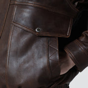 Dunst Brown leather bomber jacket
