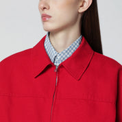Dunst Red cotton zip-up jacket