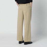 Dunst Beige double-pleat trousers in cotton blend