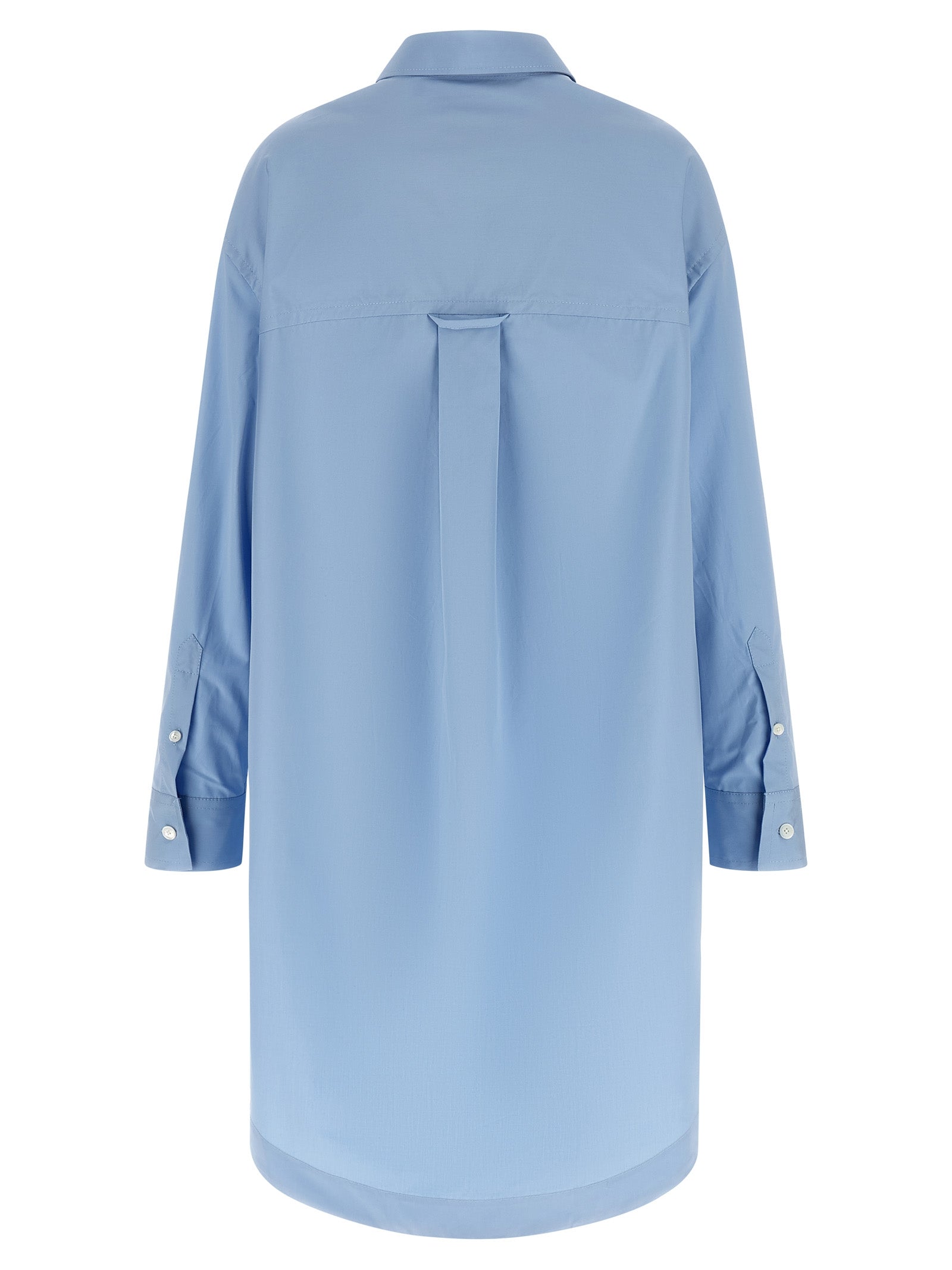 Ami Paris Ami De Coeur Shirt Dress — Light Blue Midi