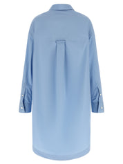 Ami Paris Ami De Coeur Shirt Dress — Light Blue Midi