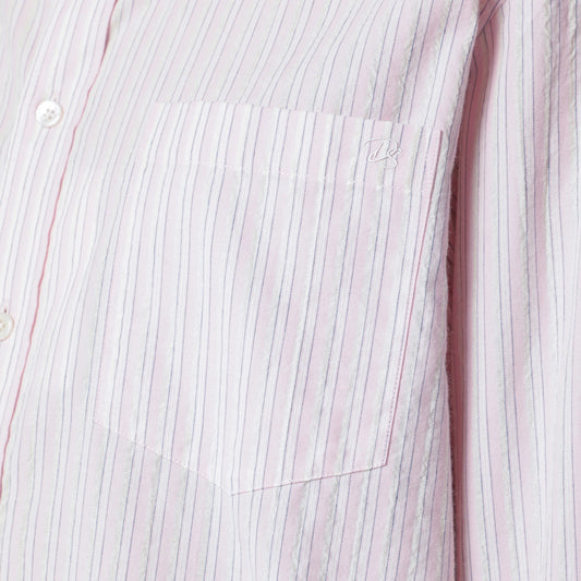 Dunst Pink striped cotton-blend shirt