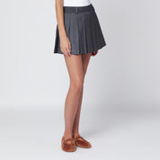 Dunst Grey striped pleated mini skirt