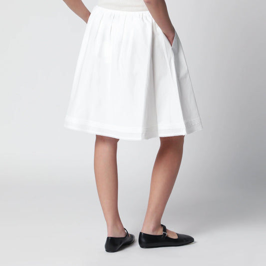 Dunst White cotton midi full skirt