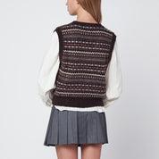 Dunst Brown wool blend waistcoat