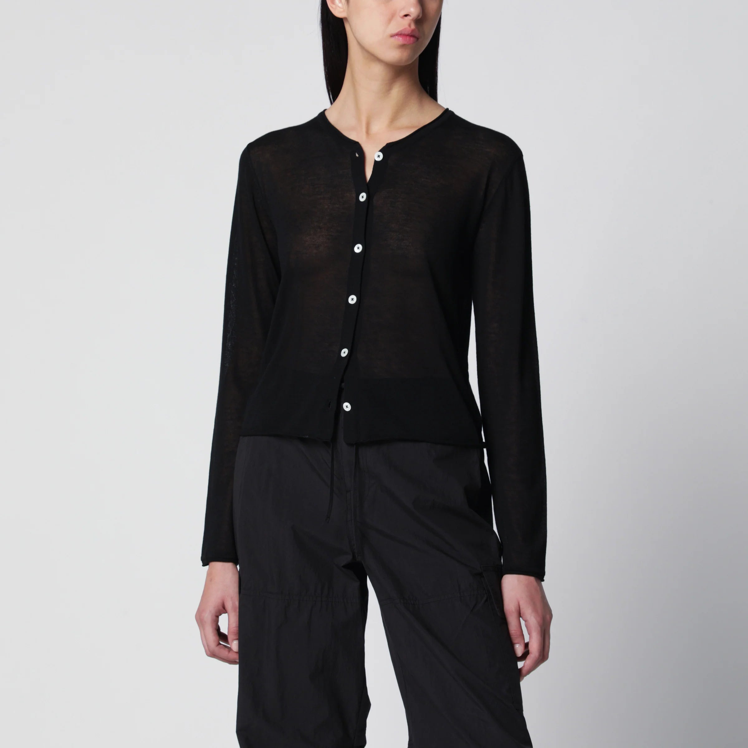 Dunst Black cotton-blend cardigan