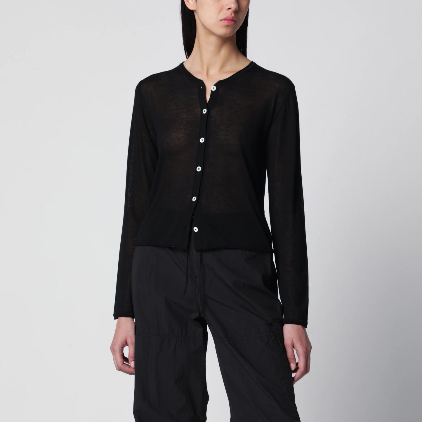 Dunst Dunst Black cotton-blend cardigan — Knitwear