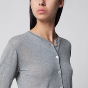 Dunst Grey mélange cotton-blend cardigan
