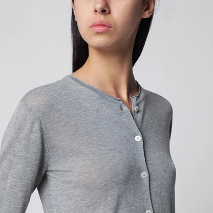 Dunst Dunst Grey Mélange Cotton-Blend Cardigan