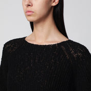 Dunst Black loose-knit cotton-blend top