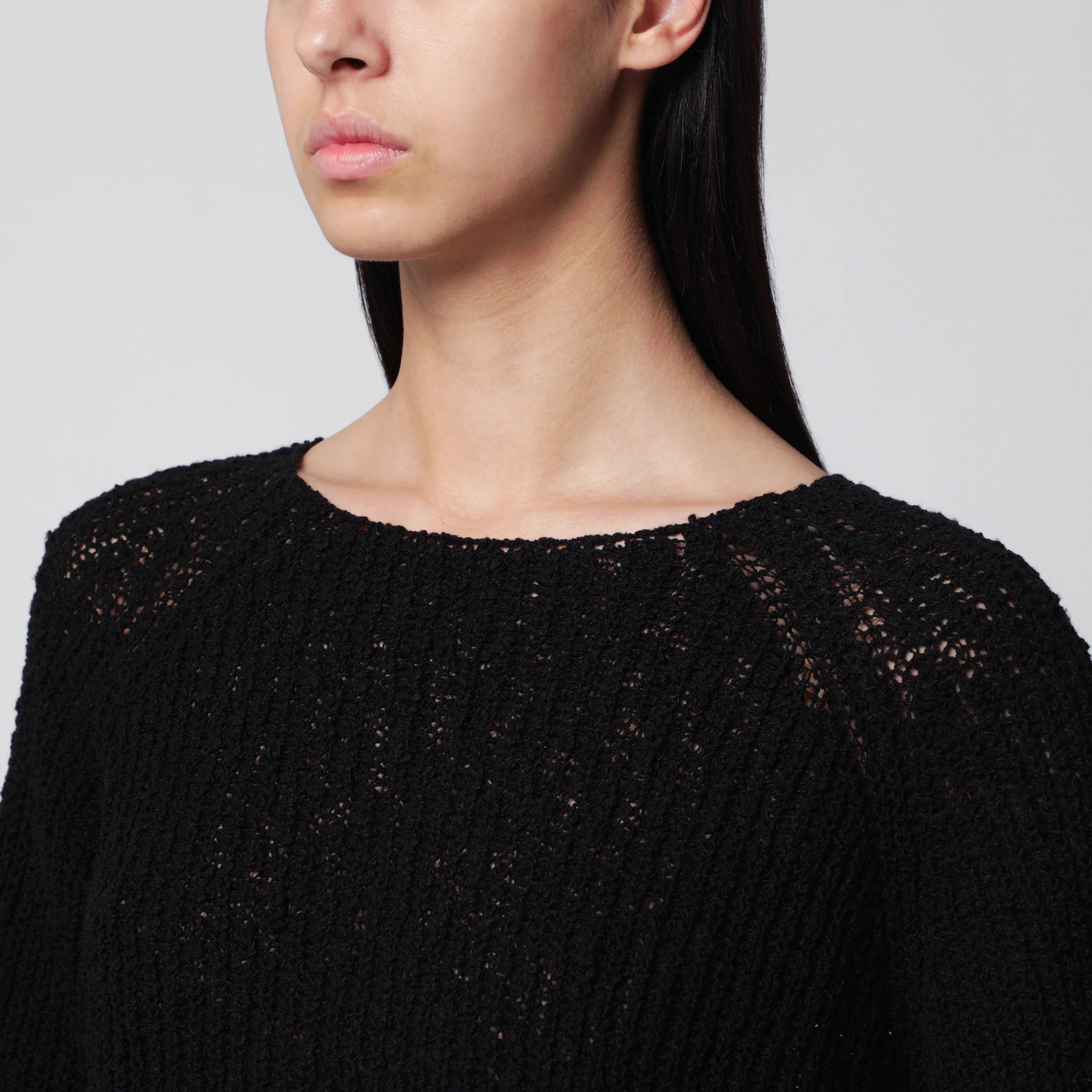 Dunst Black loose-knit cotton-blend top
