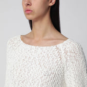 Dunst Ivory loose-knit cotton-blend top